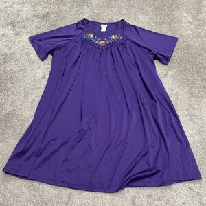 Lane Bryant Vintage Embroidered Midi Shift Dress Womens 24/26 Purple Pockets